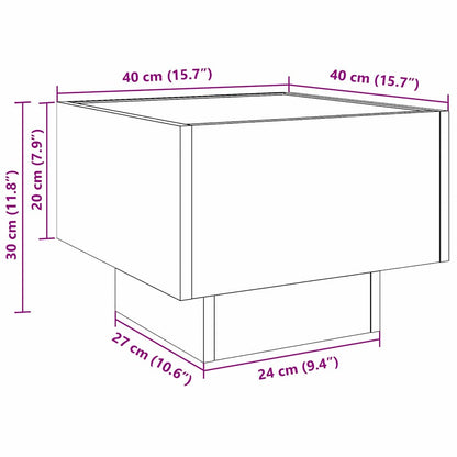 Couchtisch Schwarz Eichen-Optik 40 x 40 x 30 cm Holzwerkstoff