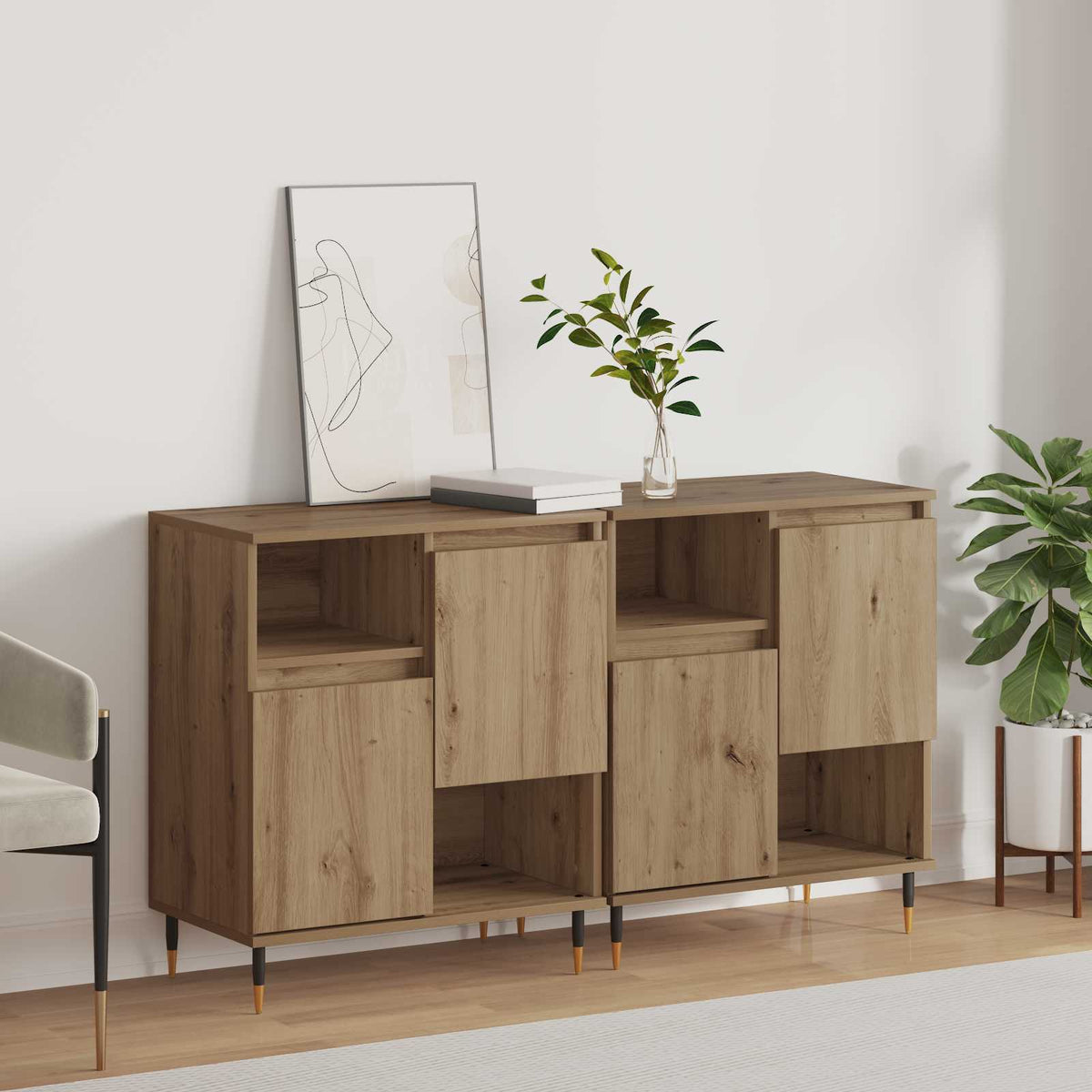 Sideboards 2 stk. Artisan-Eiche
