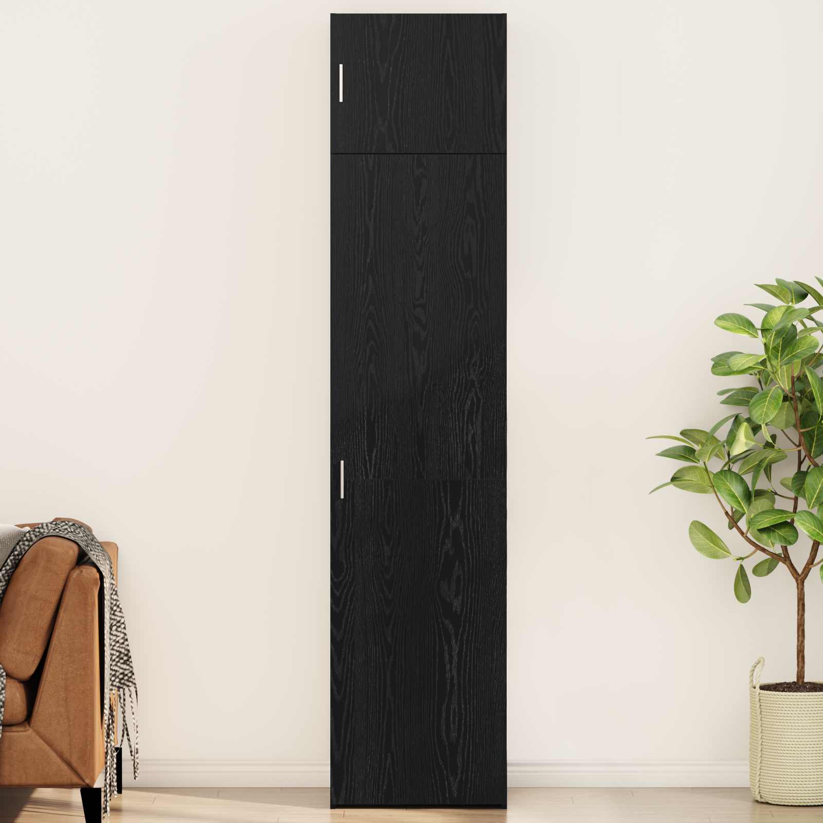 Sideboard 2 pcs Schwarz Eichen-Optik 50 x 41 x 225 cm