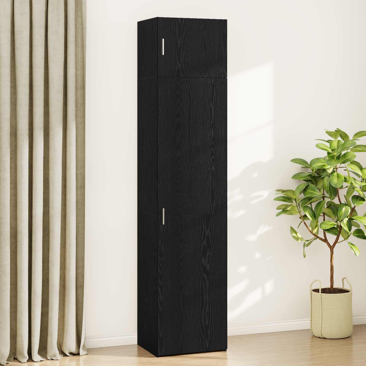 Sideboard 2 pcs Schwarz Eichen-Optik 50 x 41 x 225 cm