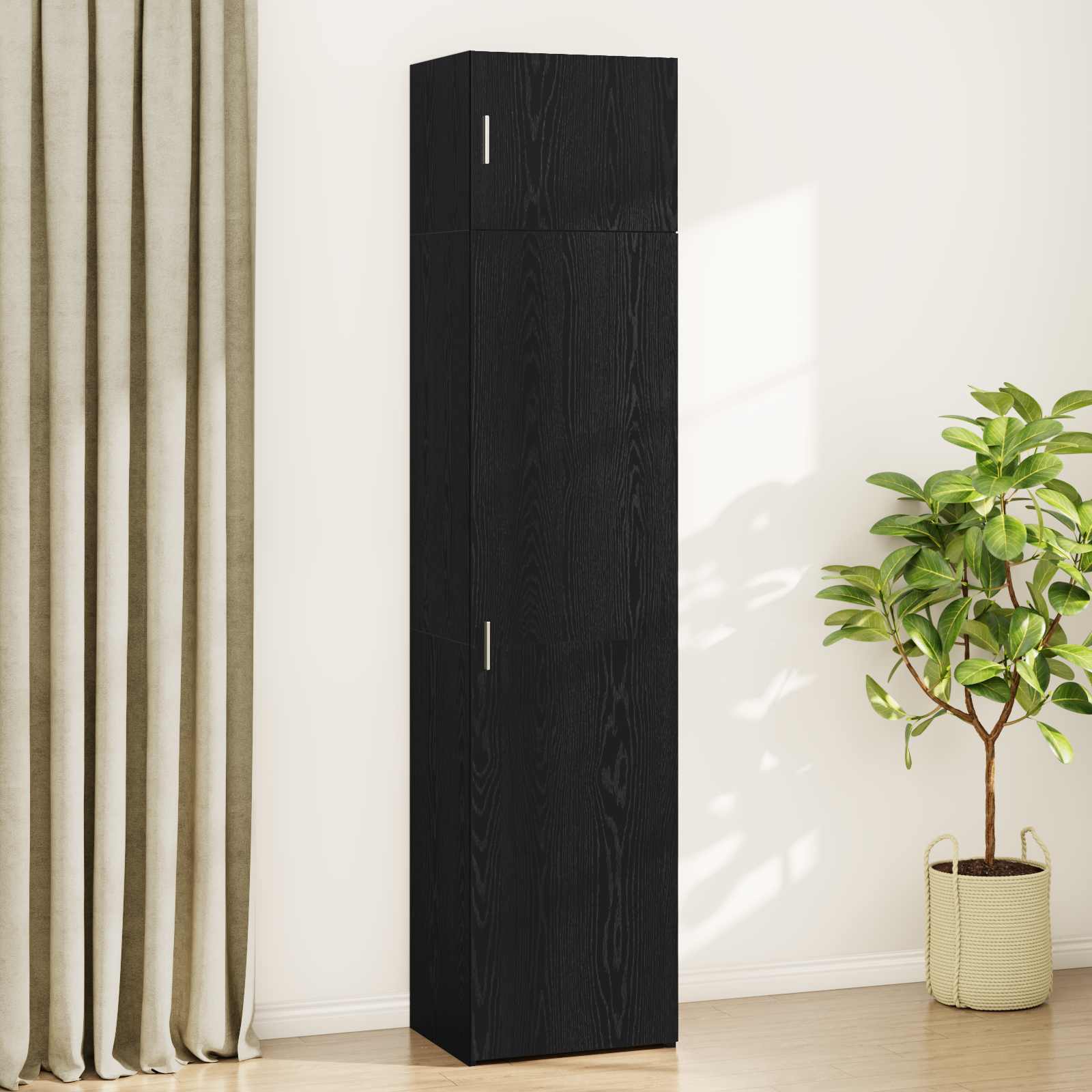 Sideboard 2 pcs Schwarz Eichen-Optik 50 x 41 x 225 cm