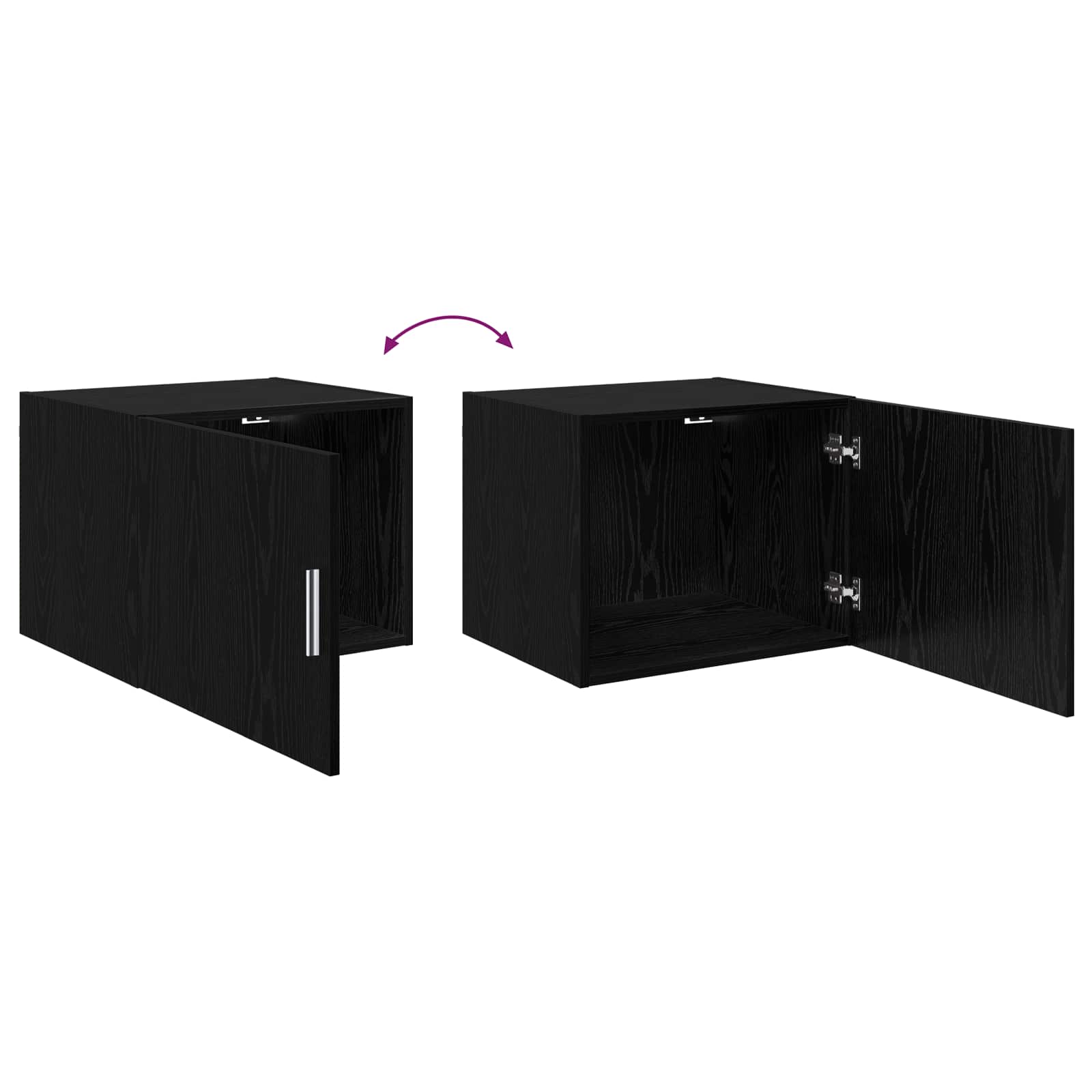 Sideboard 2 pcs Schwarz Eichen-Optik 50 x 41 x 225 cm