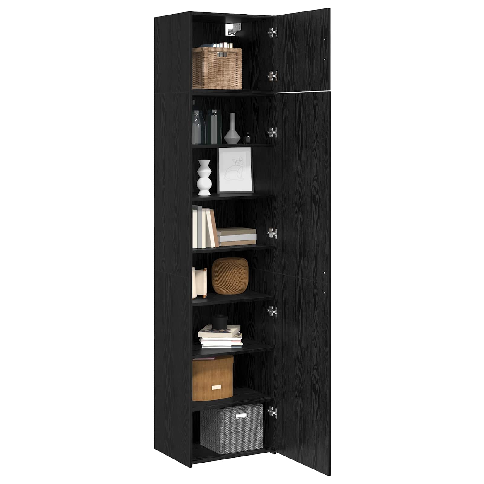 Sideboard 2 pcs Schwarz Eichen-Optik 50 x 41 x 225 cm