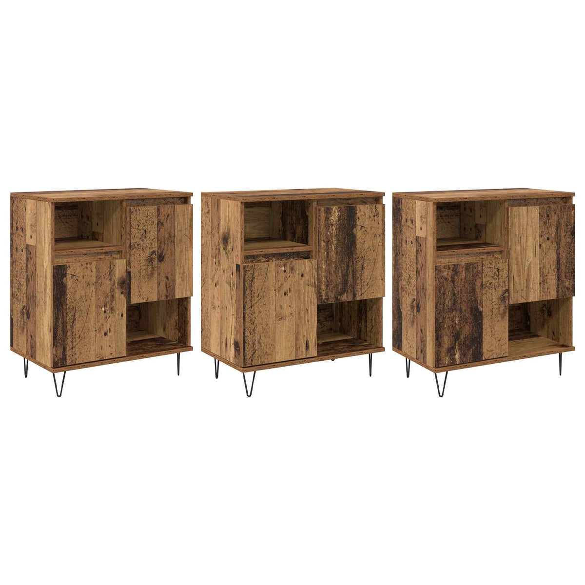 Sideboard 3 stk. Altholz 60 x 35 x 70 cm