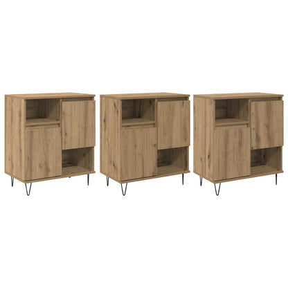 Sideboard 3 stk. Artisan-Eiche 60 x 35 x 70 cm
