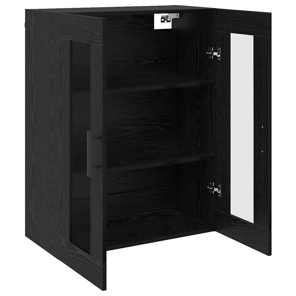 Wandmontierte Schränke 2 stk. Schwarz Eichen-Optik