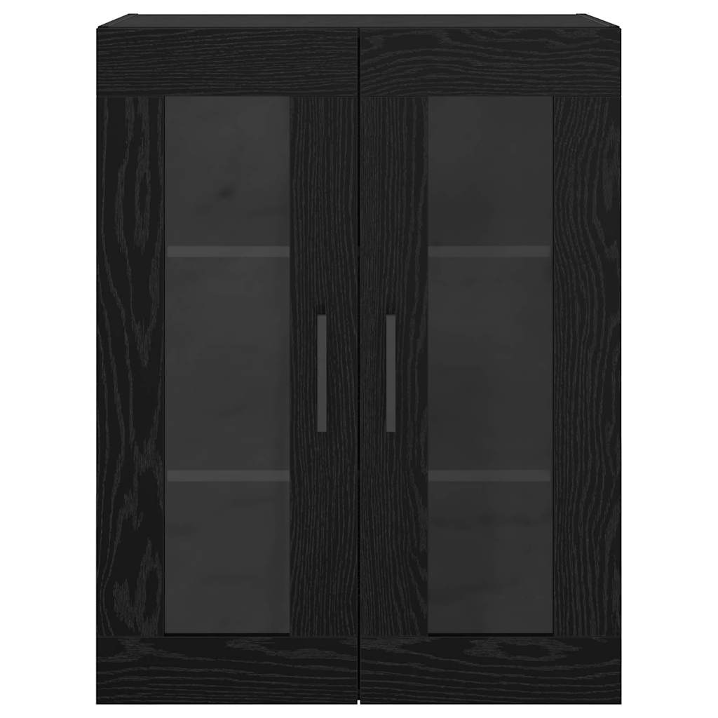 Wandmontierte Schränke 2 pcs Schwarz Eichen-Optik