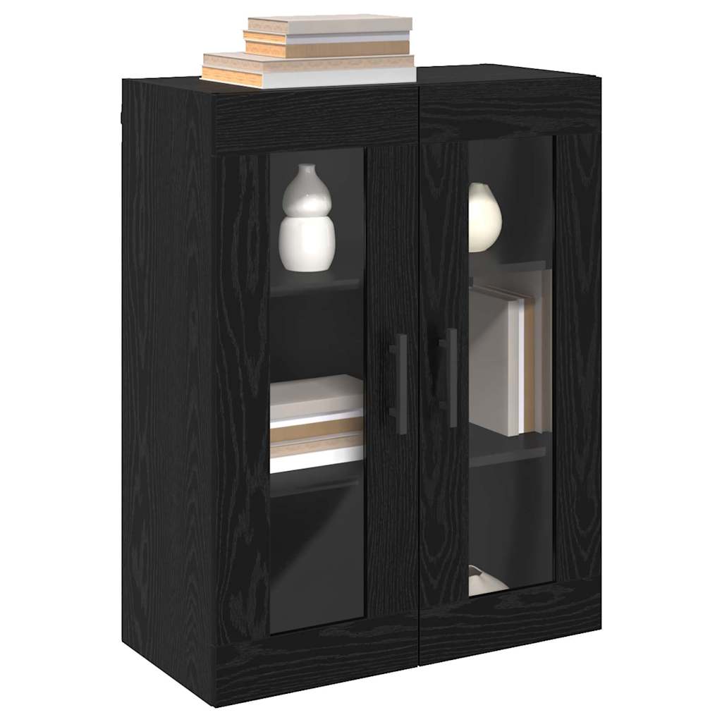 Wandmontierte Schränke 2 stk. Schwarz Eichen-Optik