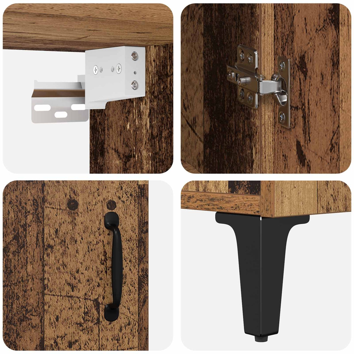 Highboard 2 pcs Altholz Holzwerkstoff