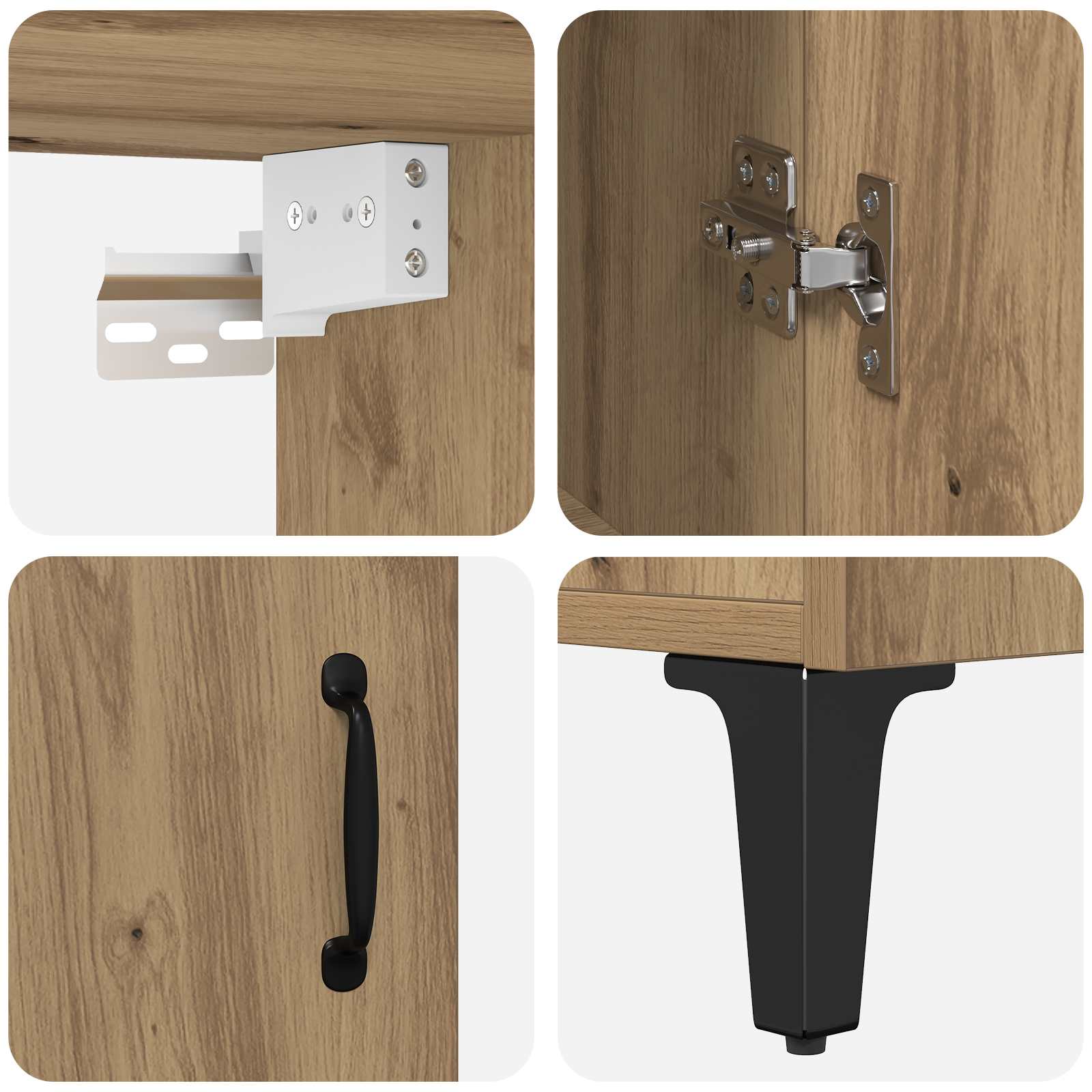 Highboard 2 stk. Artisan-Eiche 69,5 x 34 x 180 cm Holzwerkstoff