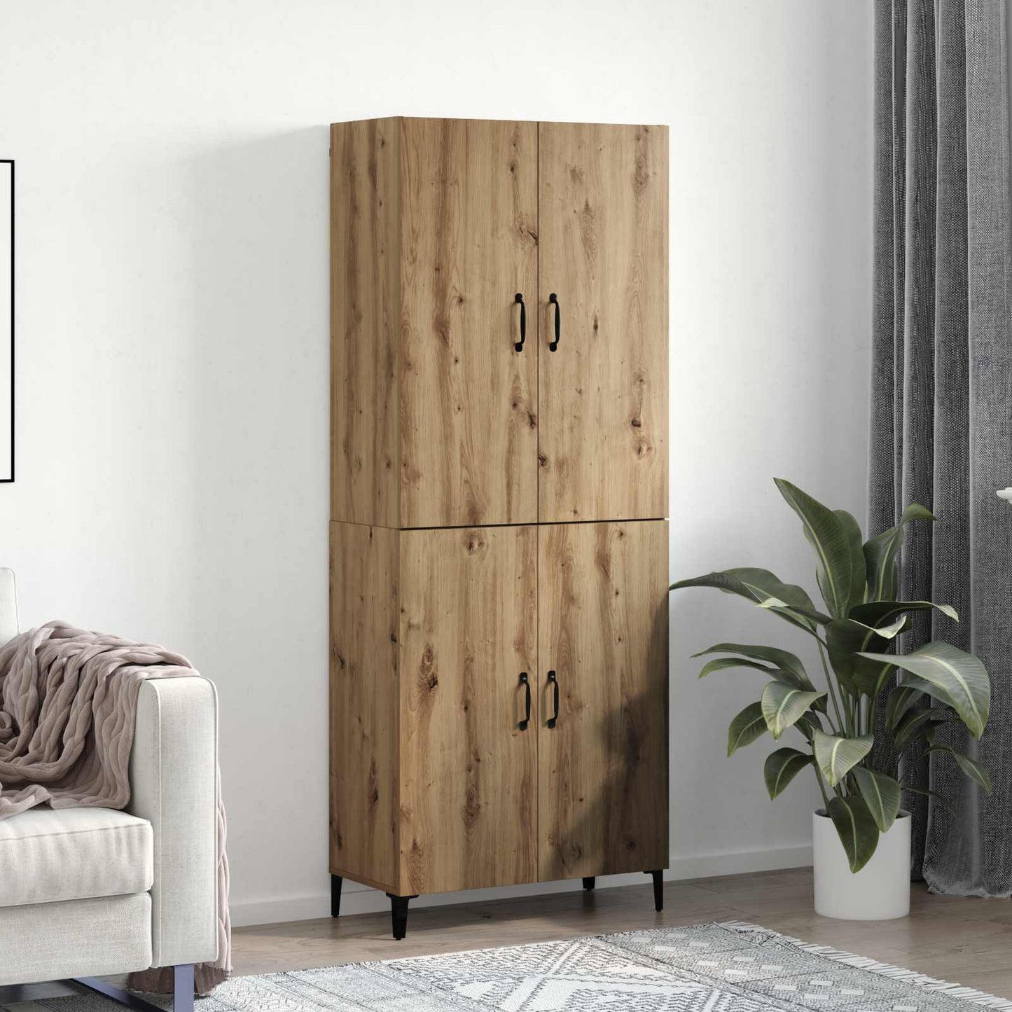 Highboard 2 stk. Artisan-Eiche 69,5 x 34 x 180 cm Holzwerkstoff