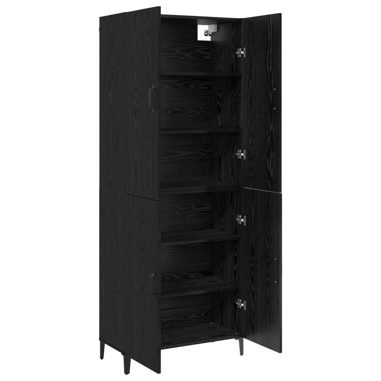 Highboard 2 pcs Schwarz Eichen-Optik Holzwerkstoff