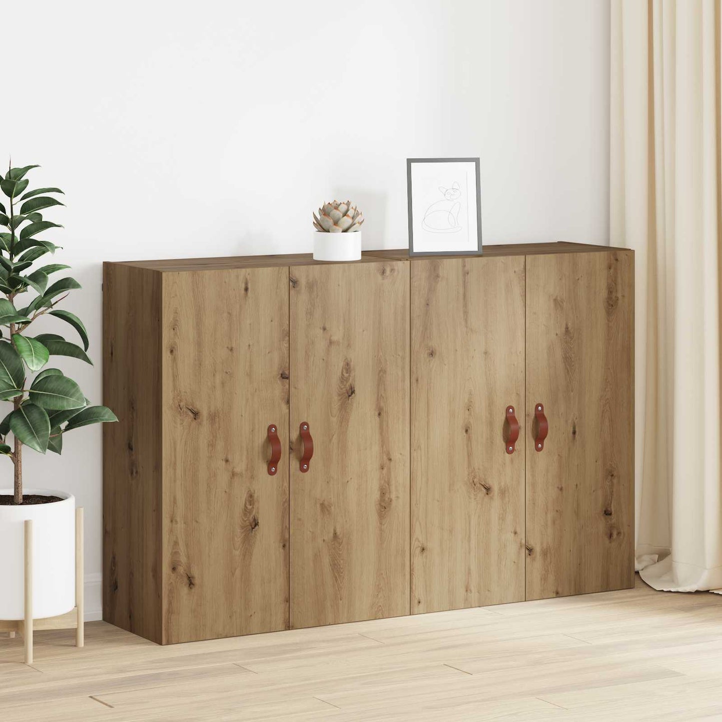 Wandschrank 2 stk. Artisan-Eiche 69,5 x 34 x 90 cm
