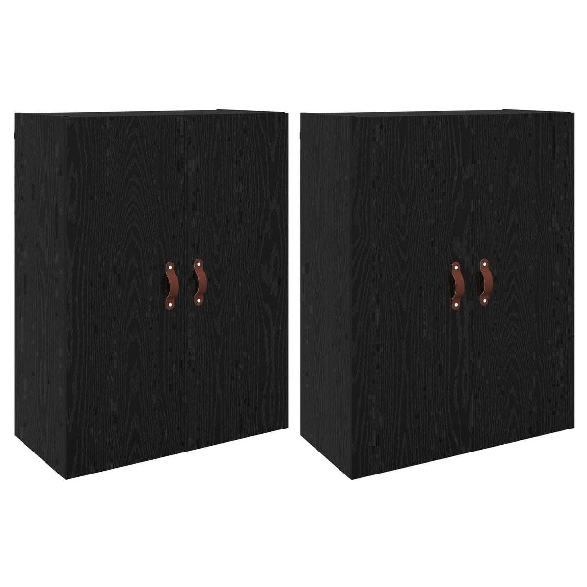 Wandschrank 2 stk. Schwarz Eichen-Optik 69,5 x 34 x 90 cm