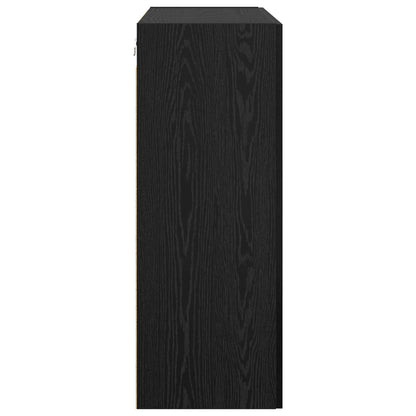 Wandschrank 2 stk. Schwarz Eichen-Optik 69,5 x 34 x 90 cm