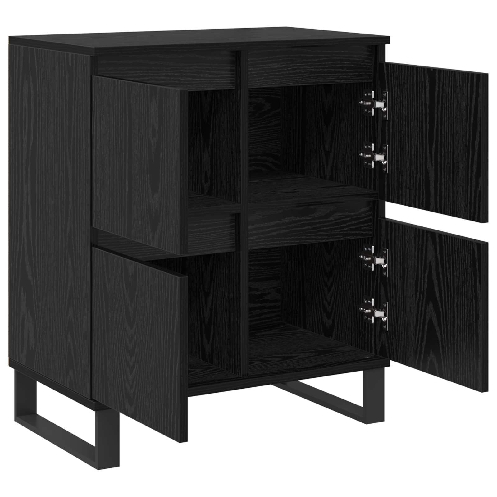 Sideboard 3 stk. Schwarz Eichen-Optik 60 x 35 x 70 cm