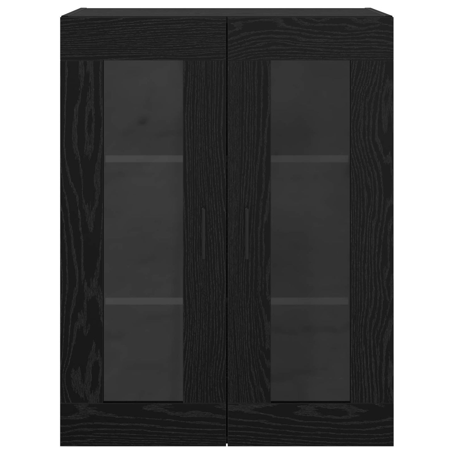 Wandmontierte Schränke 2 pcs Schwarz Eichen-Optik