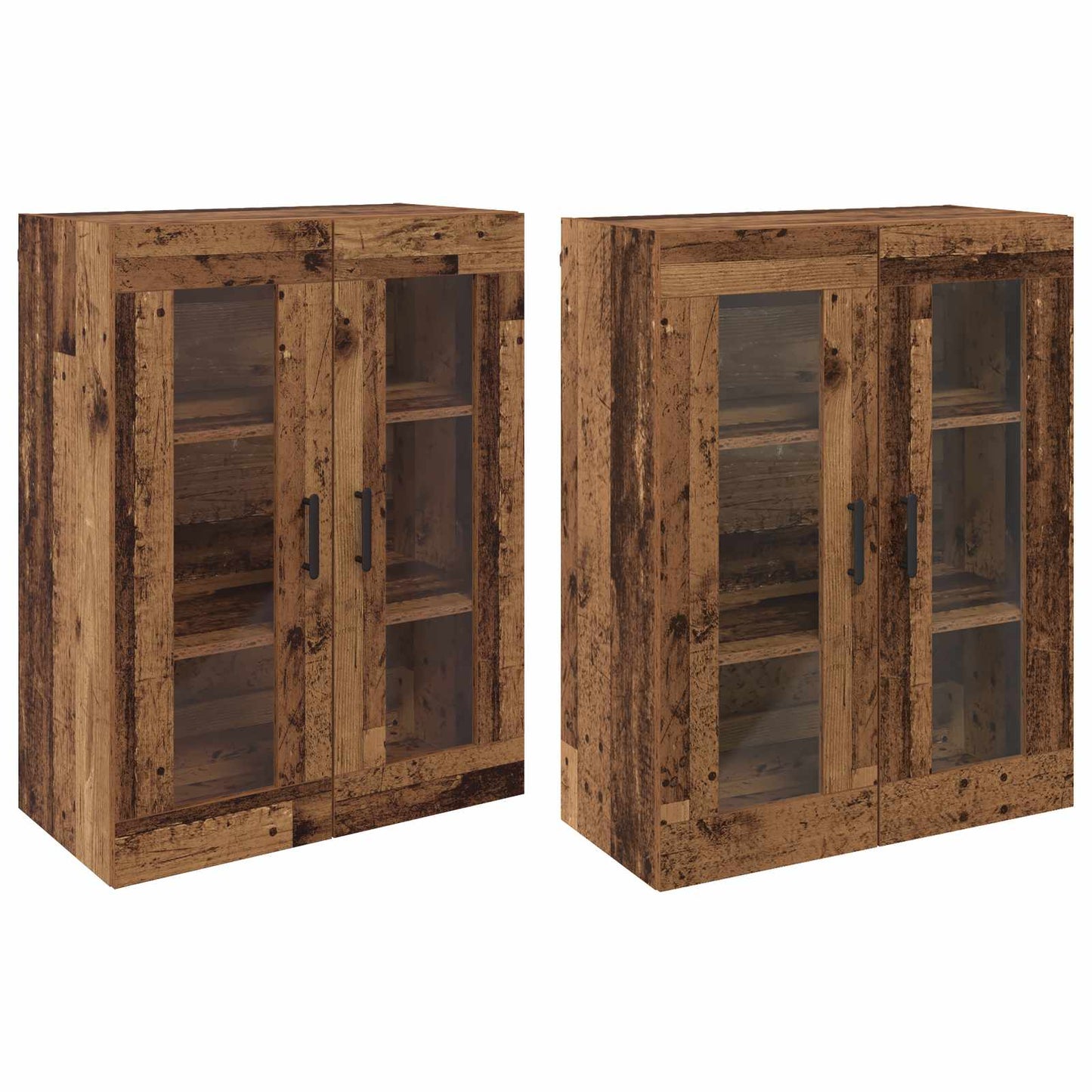 Wandmontierte Schränke 2 pcs Altholz 69,5 x 34 x 90 cm