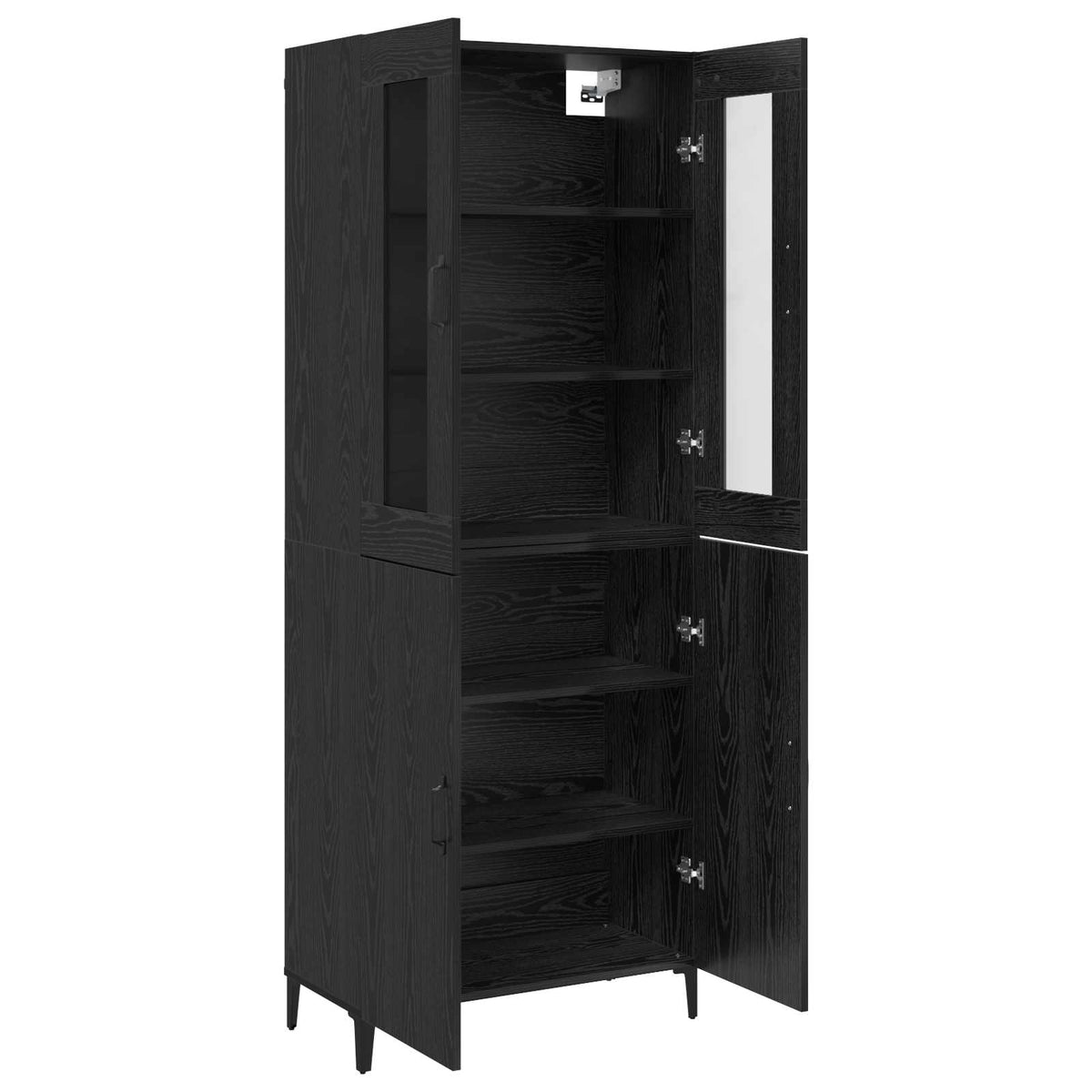 Highboard 2 stk. Schwarz Eichen-Optik 69,5 x 34 x 180 cm