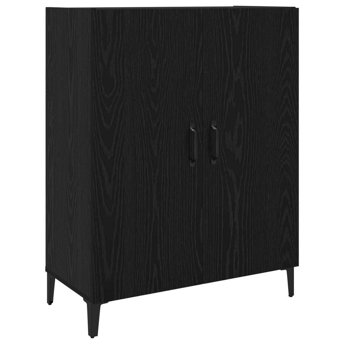 Highboard 2 stk. Schwarz Eichen-Optik 69,5 x 34 x 180 cm