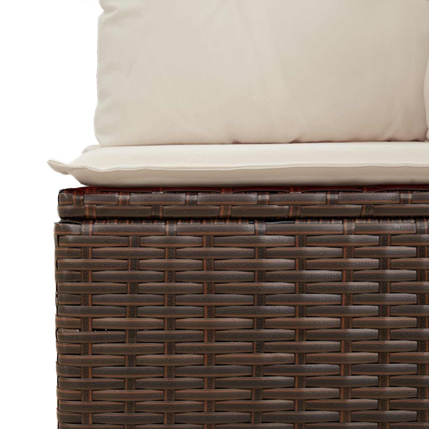 Gartenbank mit Kissen Schwarz und Cremeweiß Poly-Rattan