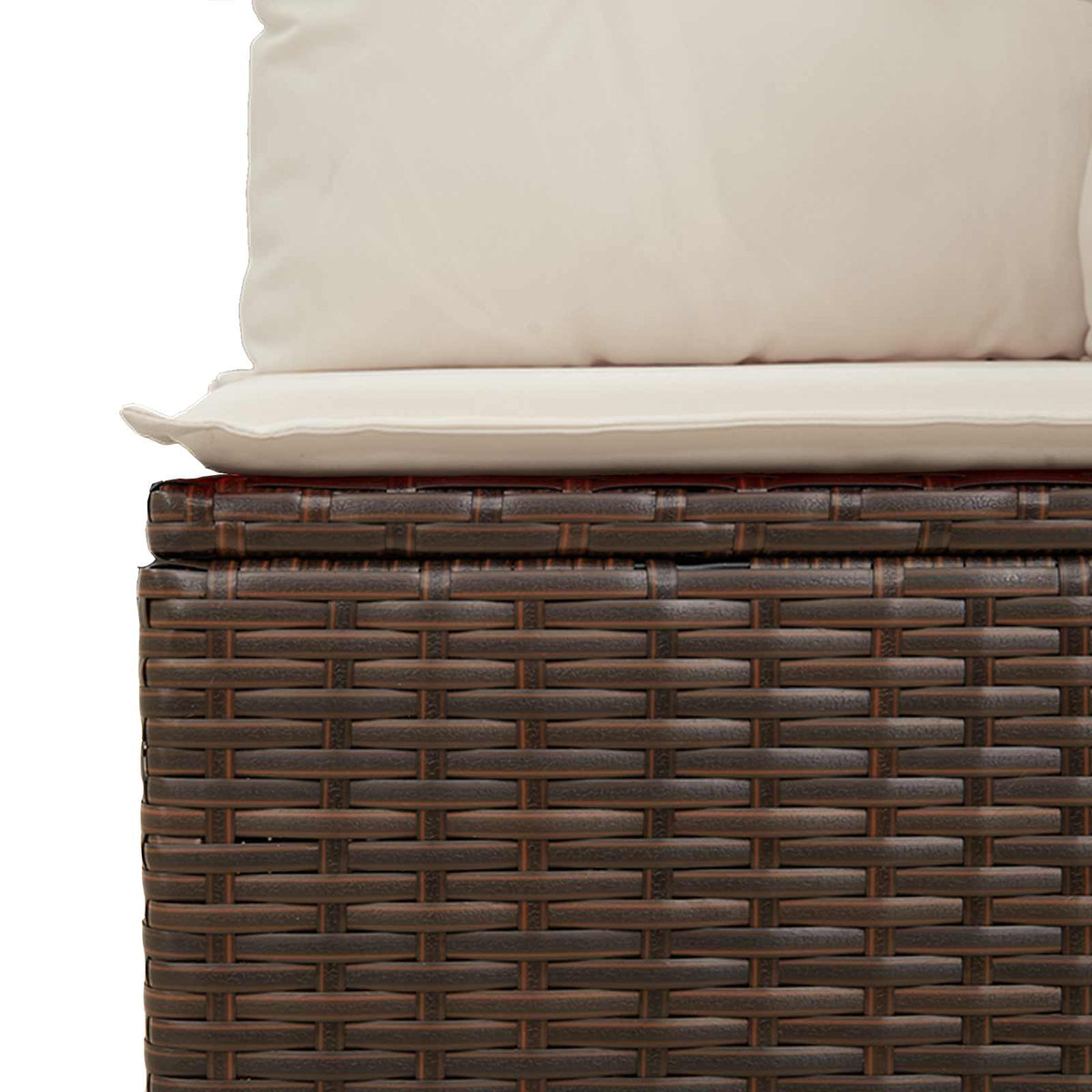 Gartenbank 2-Sitzer Braun und Cremeweiß Poly-Rattan
