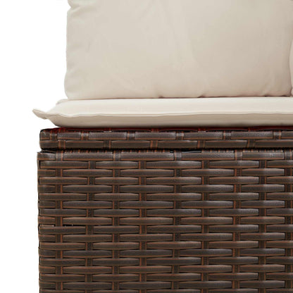 Gartenbank 2-Sitzer Braun und Cremeweiß Poly-Rattan