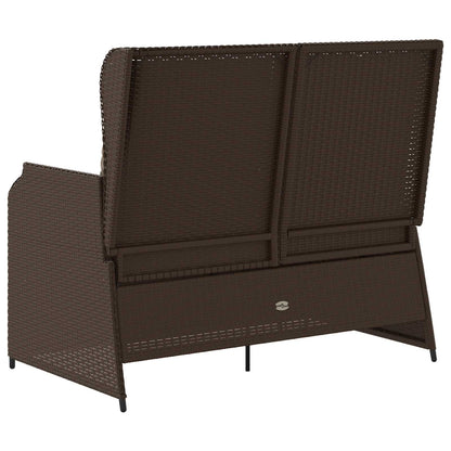 Gartenbank 2-Sitzer Braun und Cremeweiß Poly-Rattan