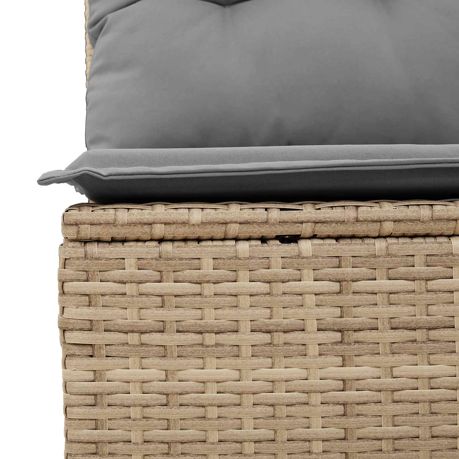 Gartenbank mit Kissen Beige und Grau Poly-Rattan