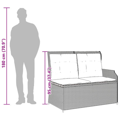 Gartenbank 2-Sitzer Beige und Cremeweiß Poly-Rattan