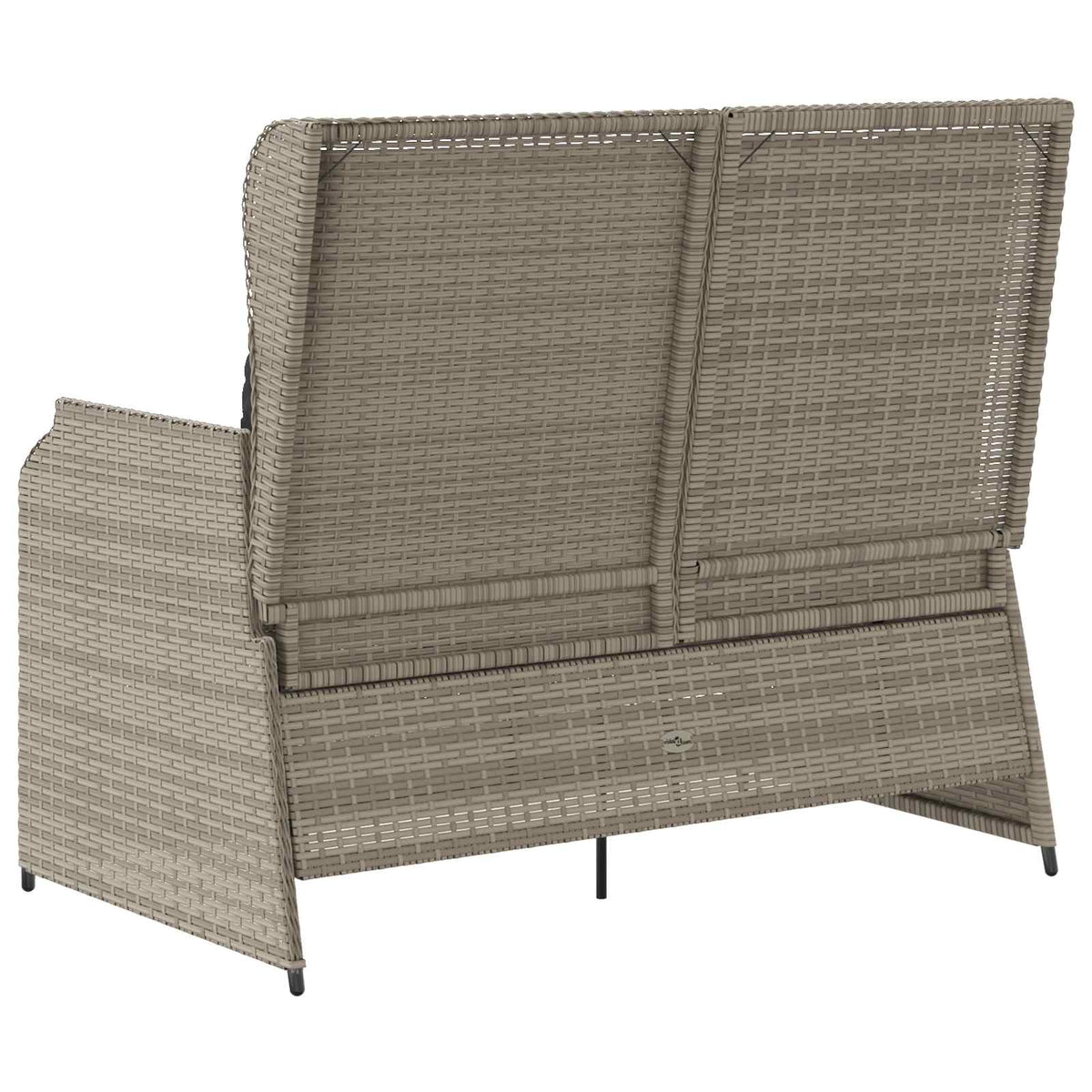 Gartenbank 2-Sitzer Hellgrau Poly-Rattan