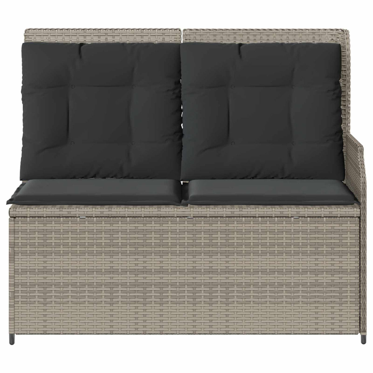 Gartenbank 2-Sitzer Hellgrau Poly-Rattan