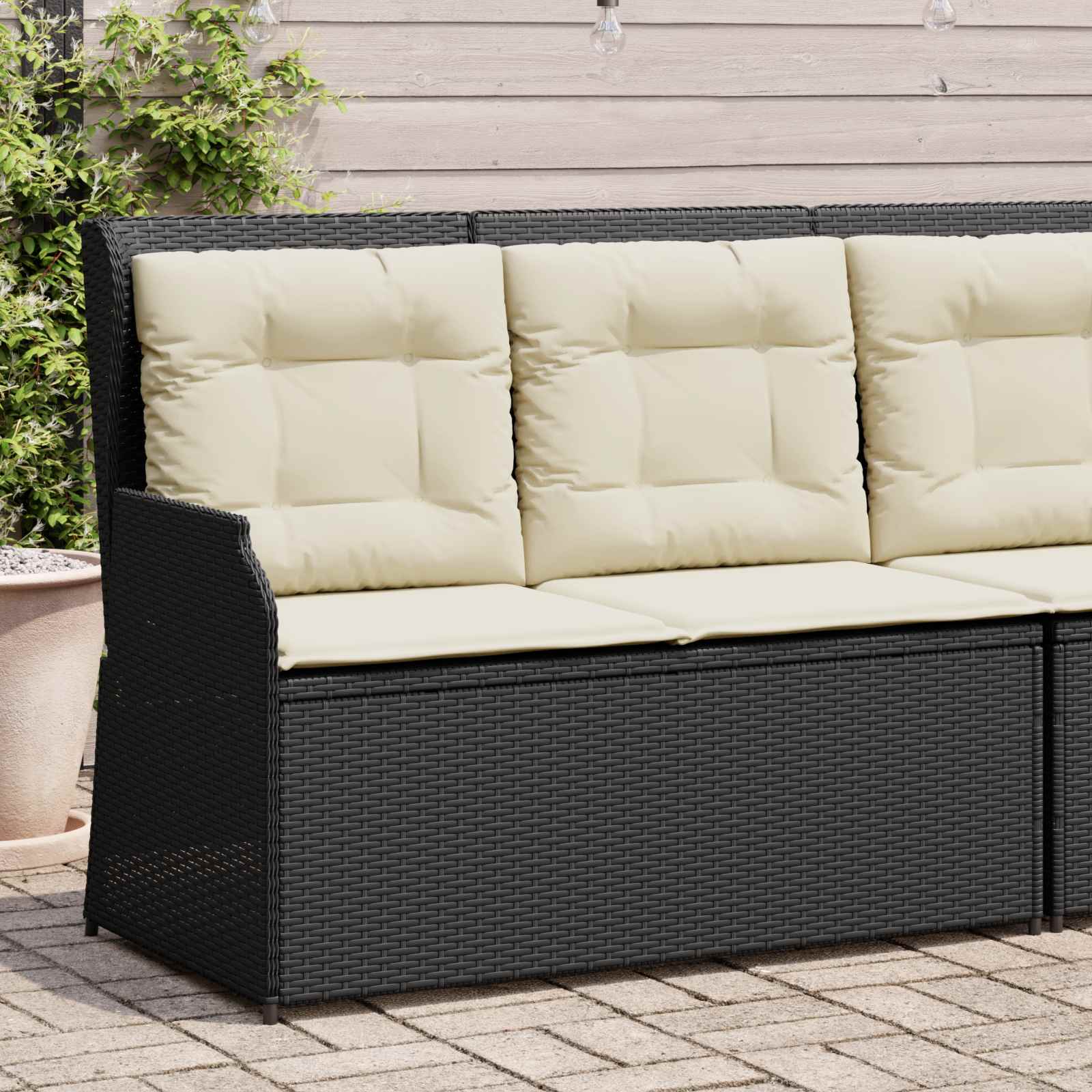 Gartenbank Schwarz Poly-Rattan