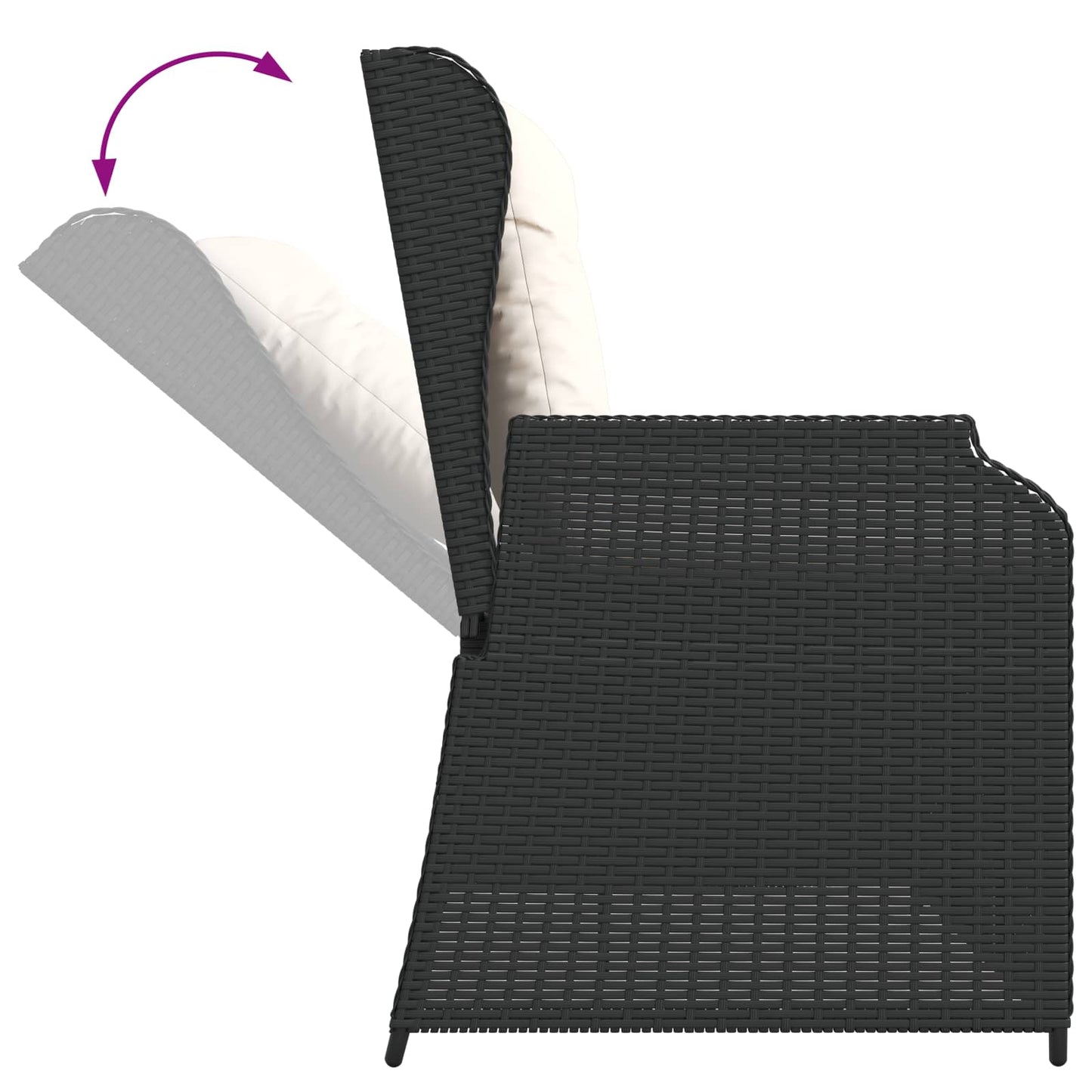 Gartenbank Schwarz Poly-Rattan