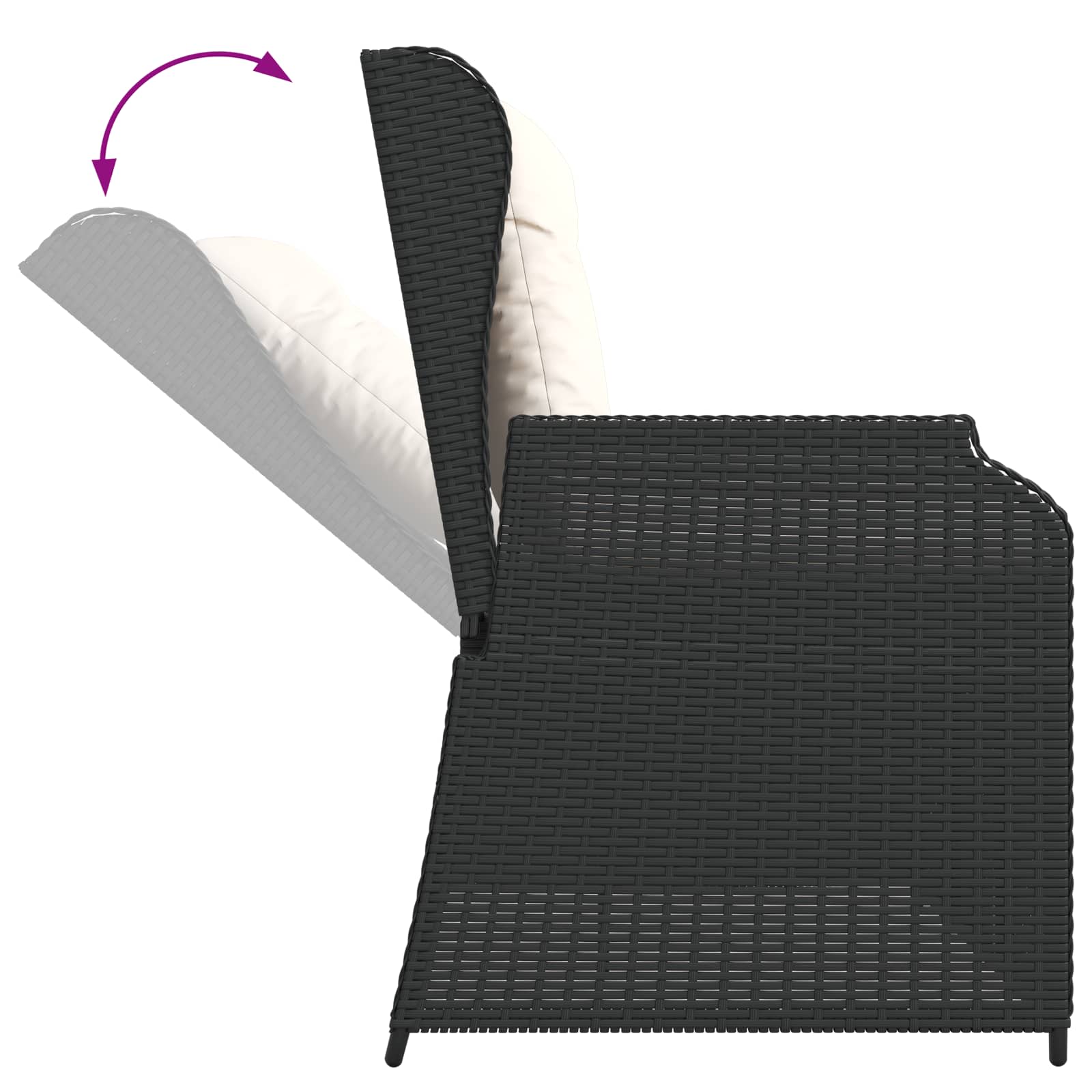Gartenbank Schwarz Poly-Rattan