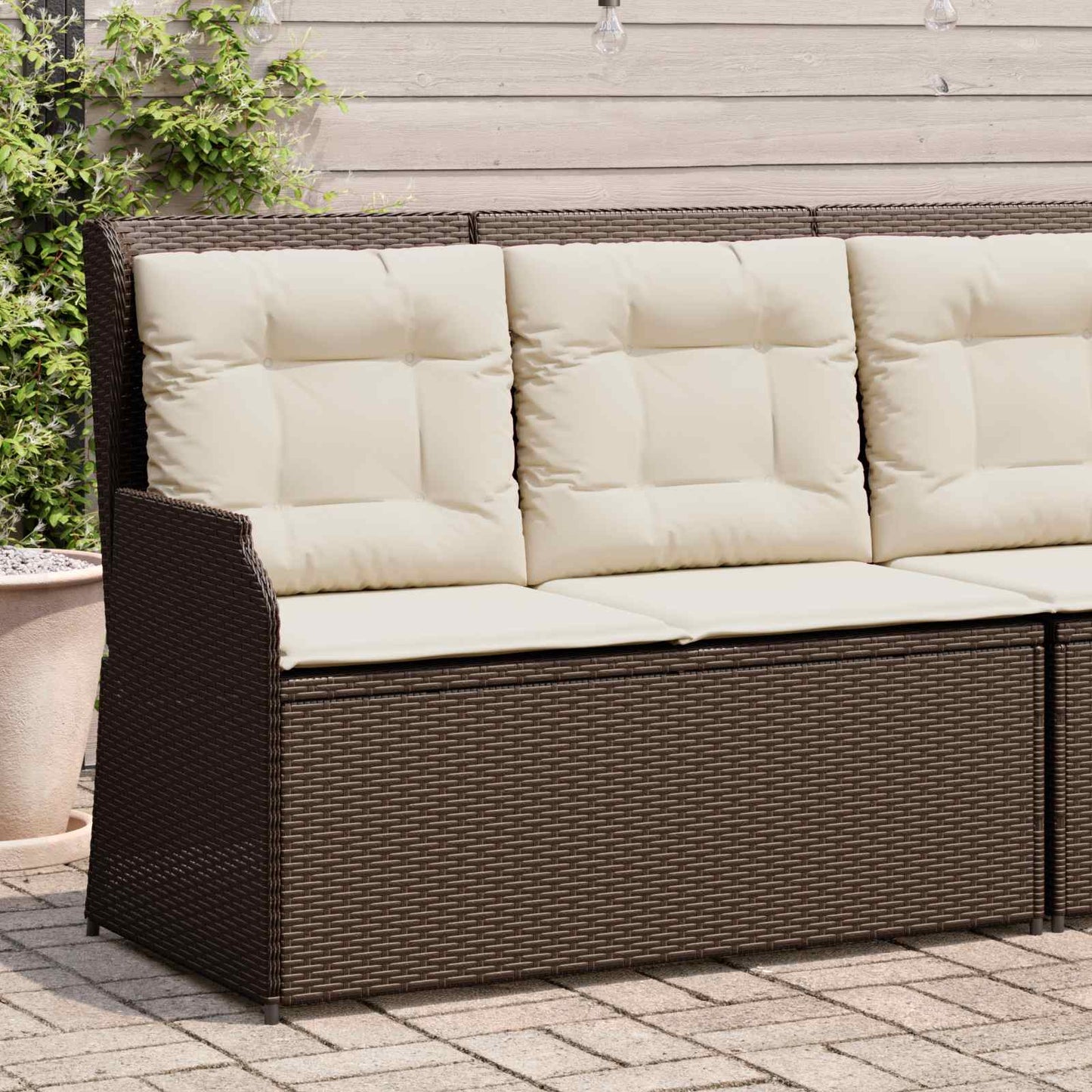 Gartenbank Braun Poly-Rattan