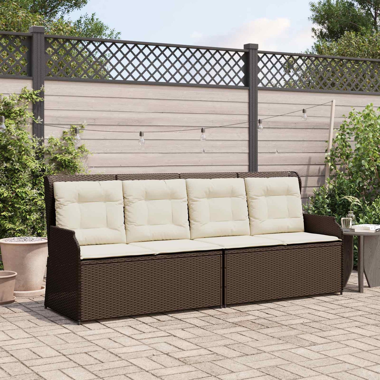 Gartenbank Braun Poly-Rattan