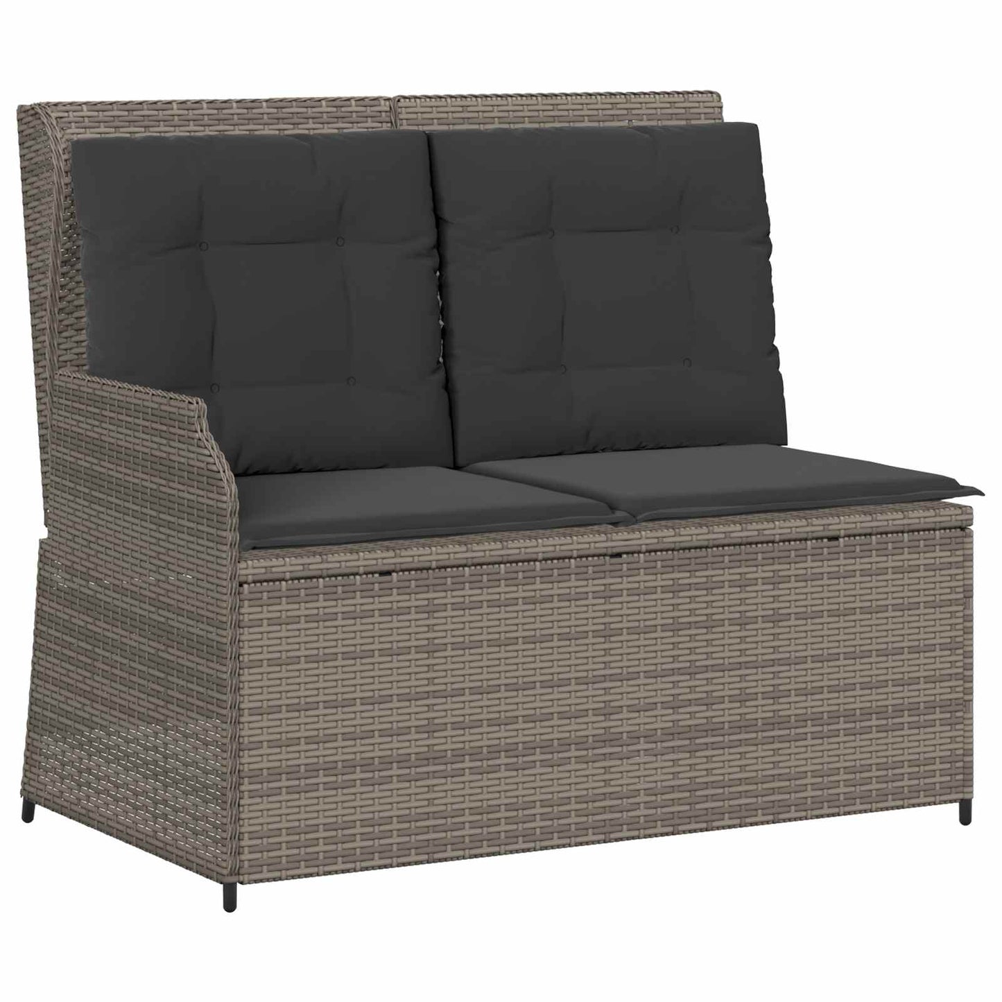 Gartenbank Grau Poly-Rattan