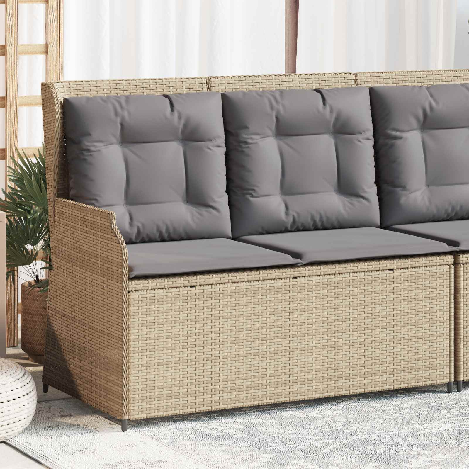 Gartenbank Beige Poly-Rattan