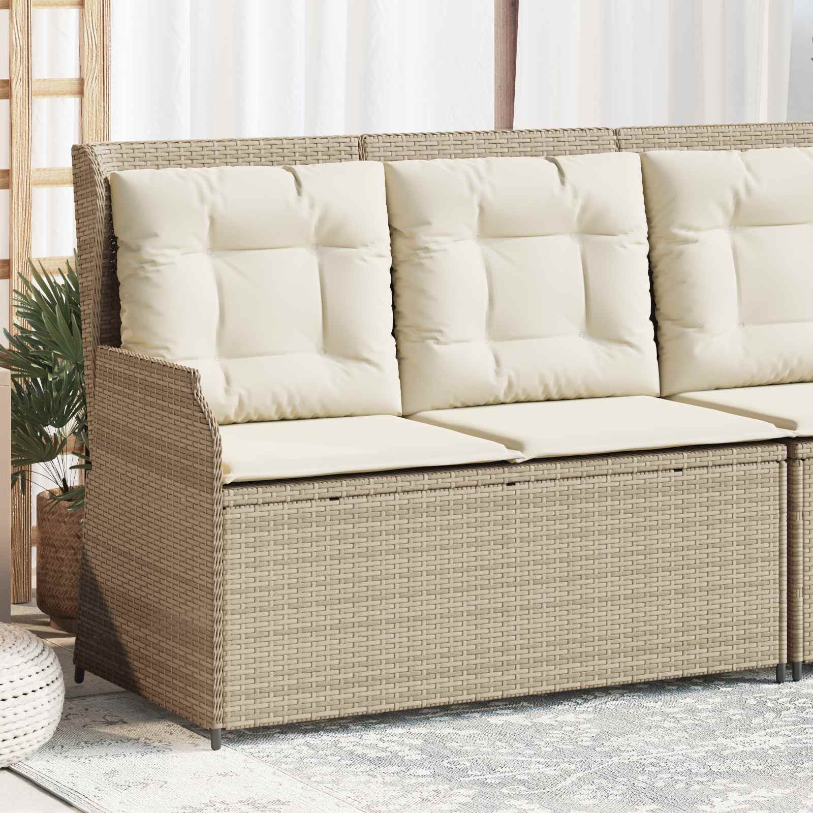 Gartenbank Beige Poly-Rattan