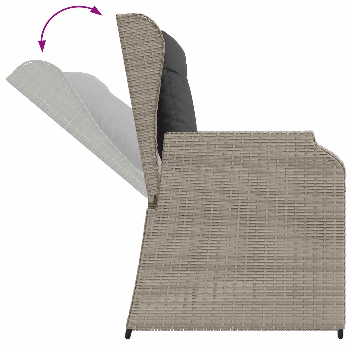 Gartenbank Hellgrau Poly-Rattan