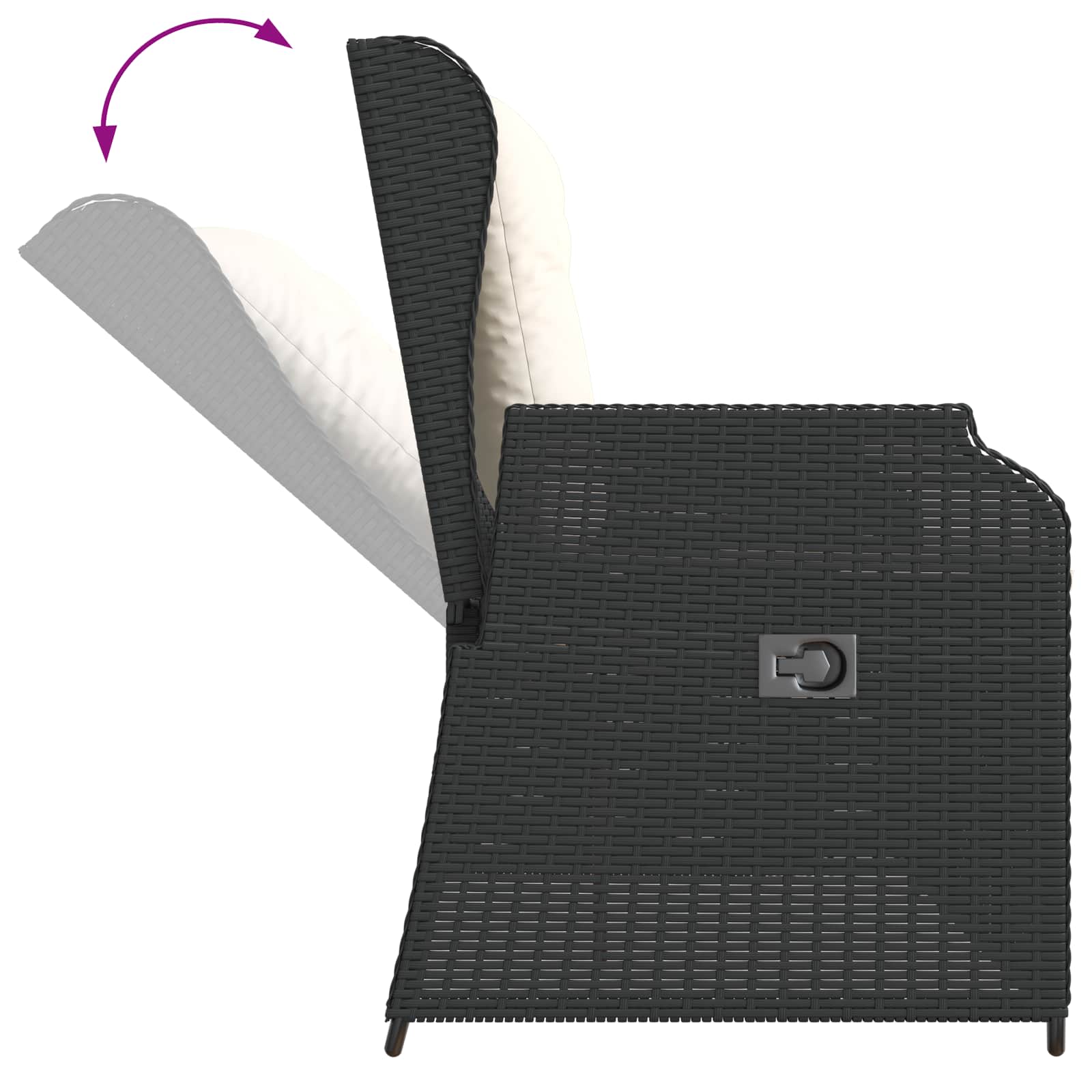 Gartenbank Schwarz Poly-Rattan