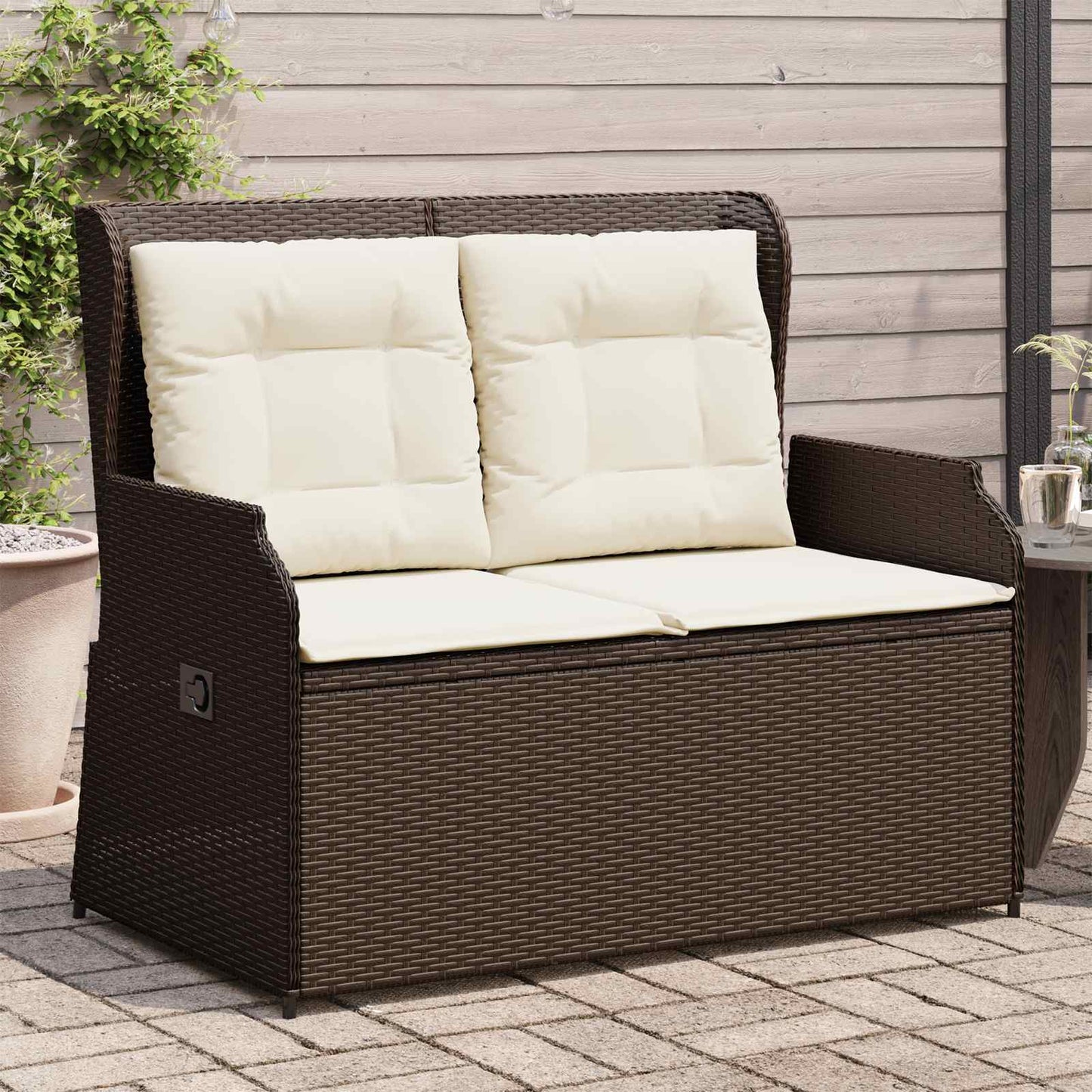 Gartenbank Braun Poly-Rattan