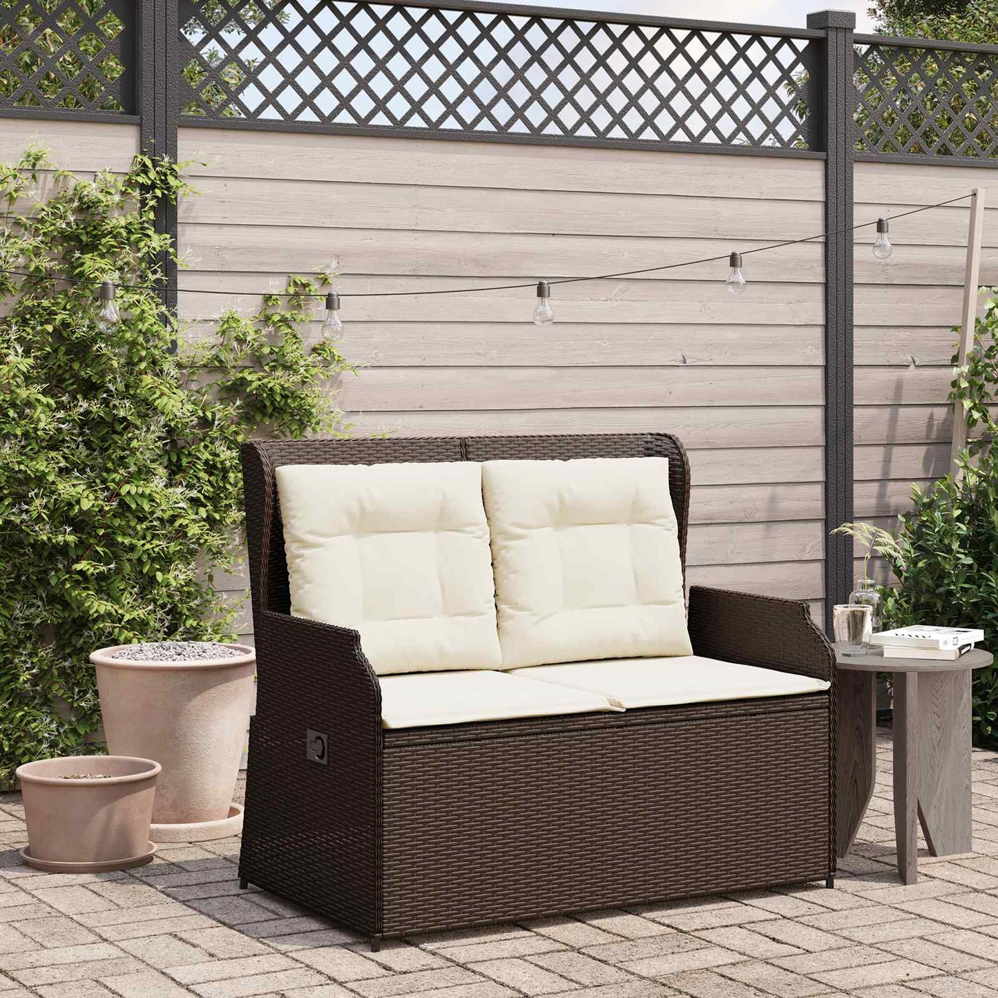 Gartenbank Braun Poly-Rattan