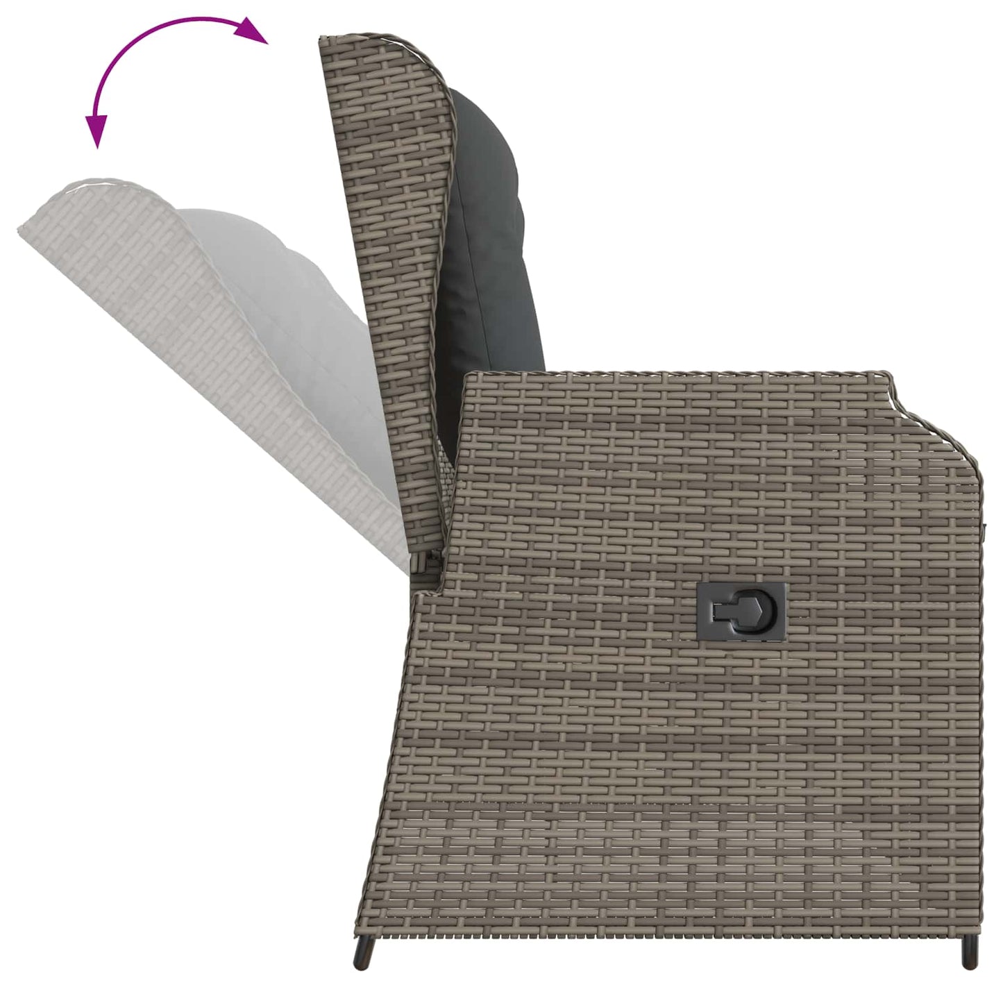Gartenbank Grau Poly-Rattan