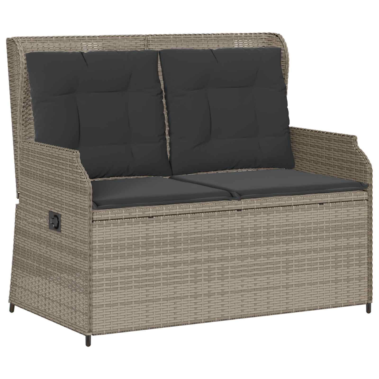 Gartenbank Hellgrau Poly-Rattan