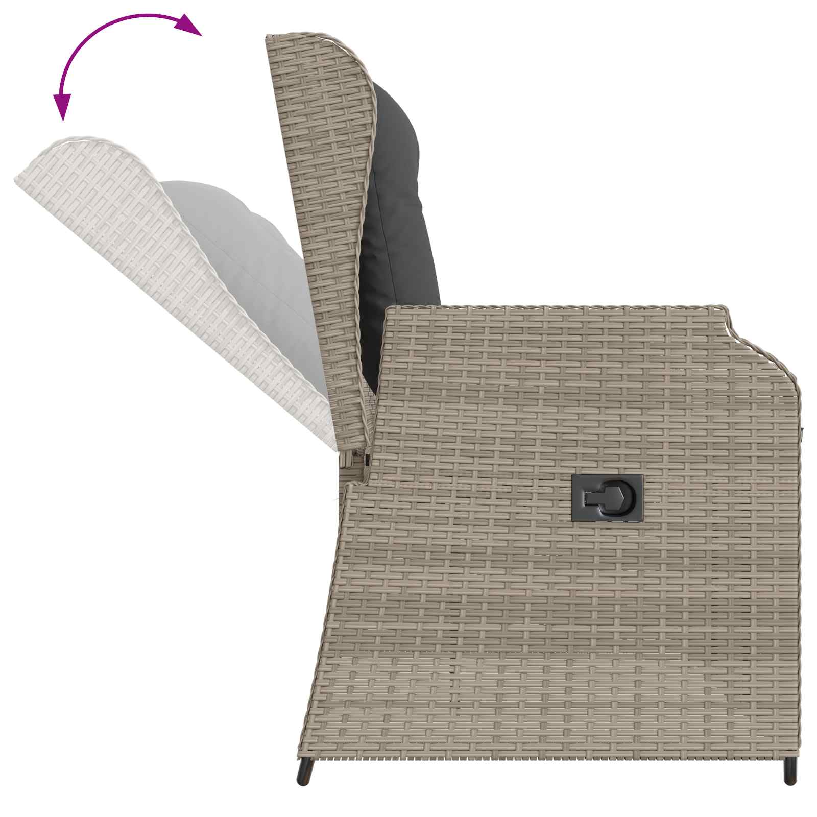 Gartenbank Hellgrau Poly-Rattan