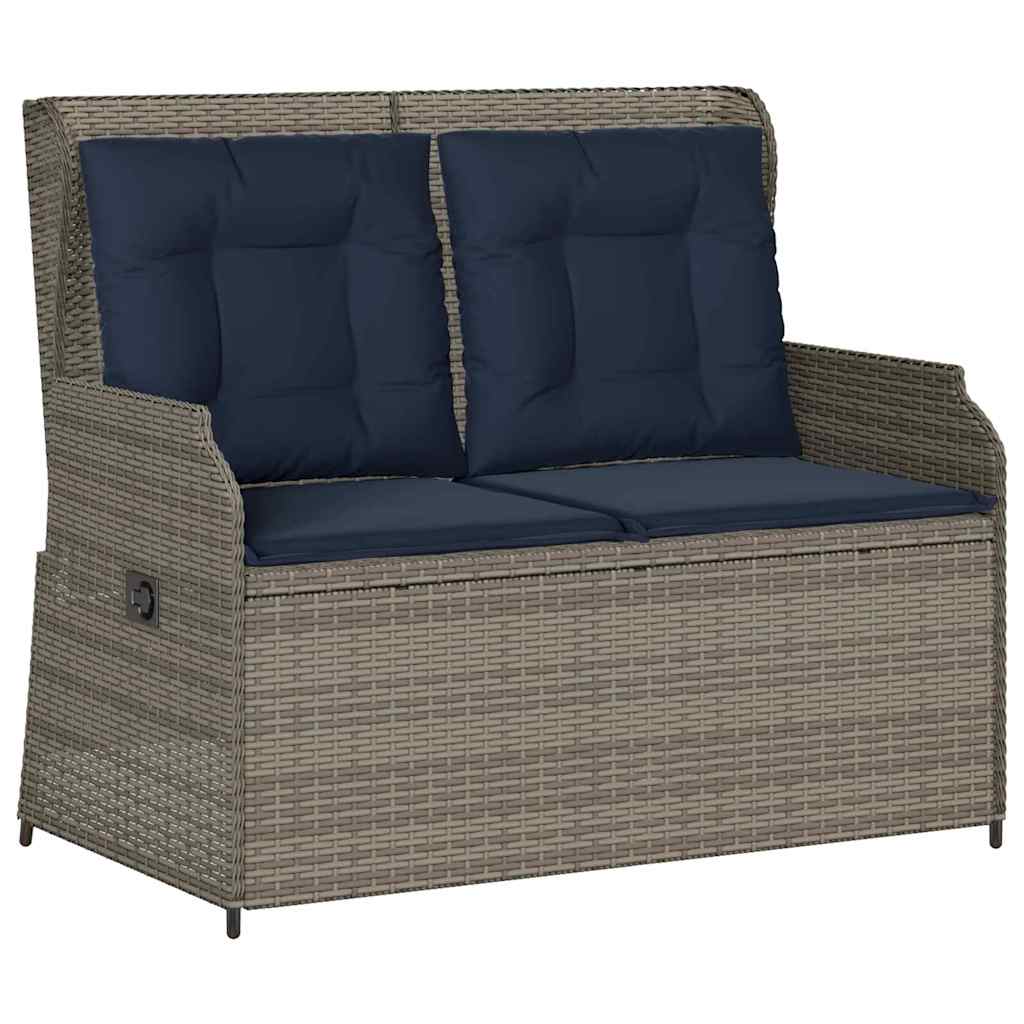 Gartenbank Grau Poly-Rattan