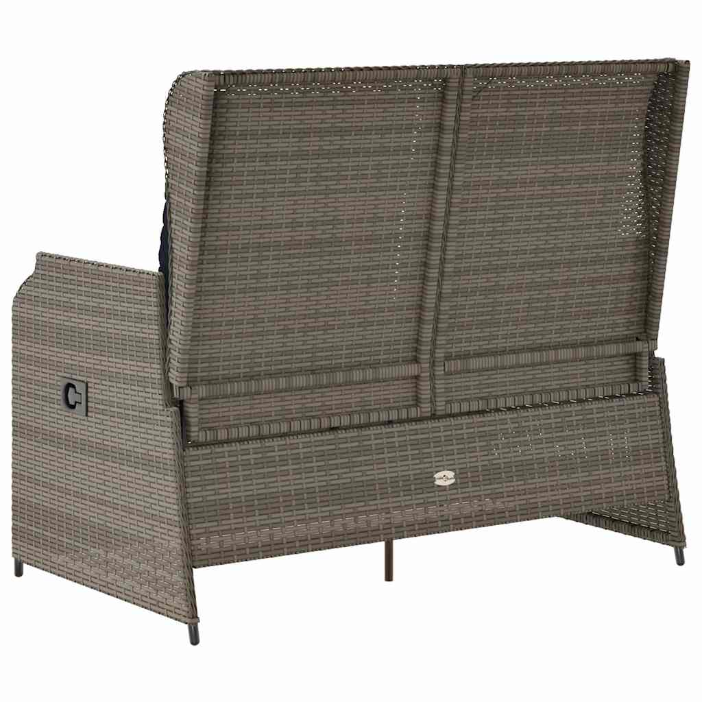 Gartenbank Grau Poly-Rattan