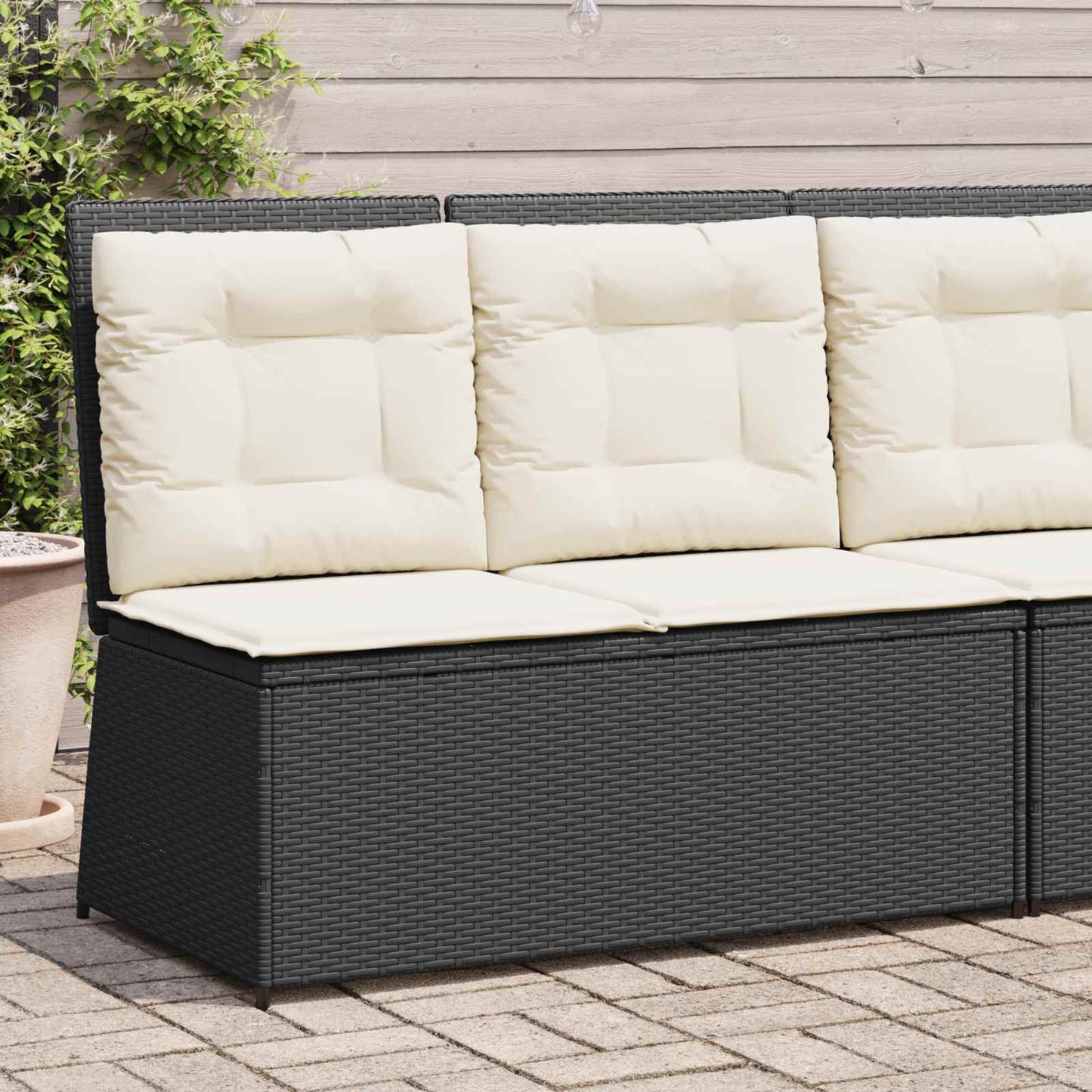 Gartenbank Schwarz Poly-Rattan